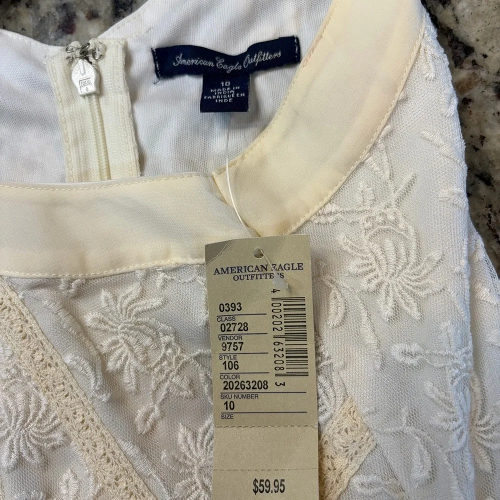 American Eagle Outfitters Cream Lace Mini Dress - Picture 7 of 7
